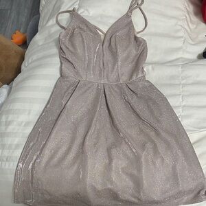 Crystal Doll Glittering Blush Mini Dress